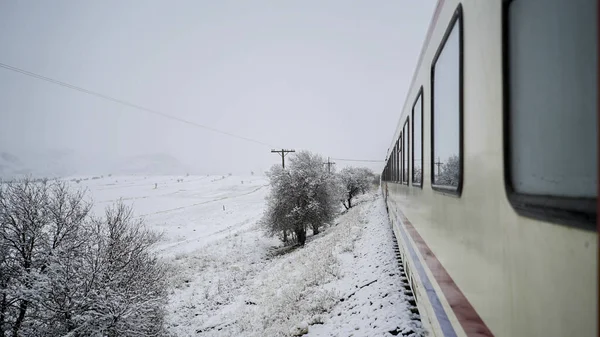 Eastern Express train - Snow covered rails