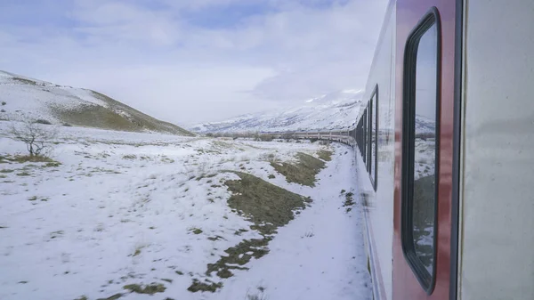 Eastern Express train - Snow covered rails