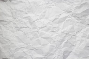 Arkaplan için beyaz buruşuk kağıt dokusu.