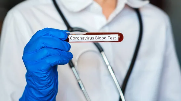 2019 Nkov Coronavirus Blutprobe Den Händen Des Arztes Ausbruch Des — Stockfoto