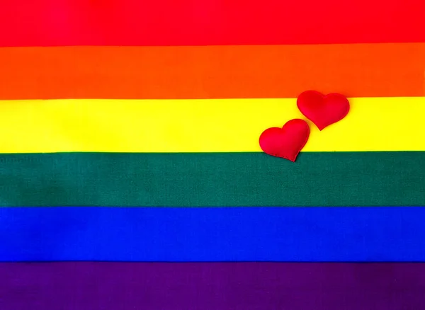 Lgbt Community Flag Sercami Dzień Valentine — Zdjęcie stockowe