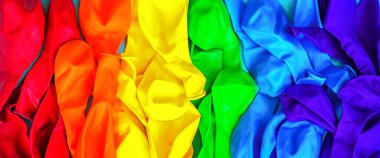 LGBT bayrak renklerinin renkli balonlarının arka planı. LGBT Arkaplanı