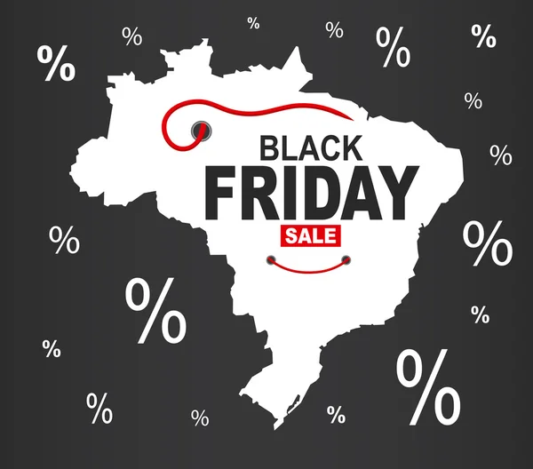 Mapa de Black Friday - Brasil branco — Vetor de Stock