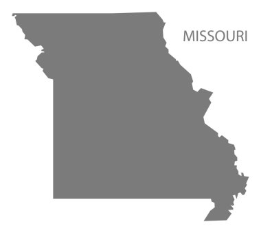 Missouri ABD harita gri