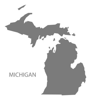 Michigan ABD harita gri