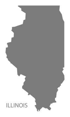 Illinois ABD harita gri