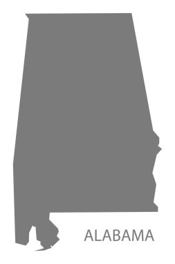 Alabama ABD harita gri