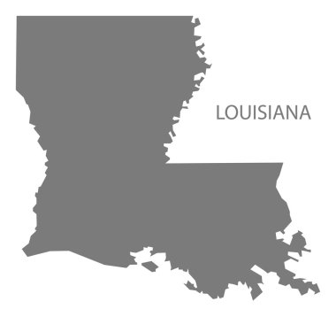 Louisiana ABD harita gri