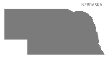 Nebraska ABD harita gri