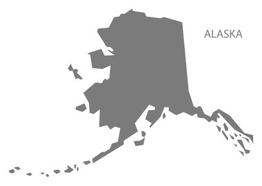 Alaska ABD harita gri