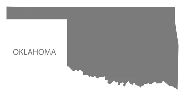 Oklahoma Amerikai Egyesült Államok Térkép-szürke — Stock Vector