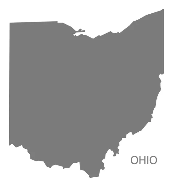 Ohio USA Mapa gris — Vector de stock