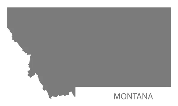 Montana EUA Mapa cinza —  Vetores de Stock