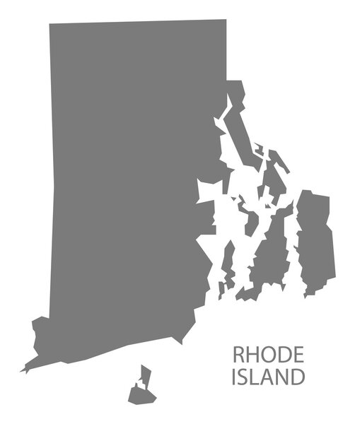 Rhode Island USA Map grey