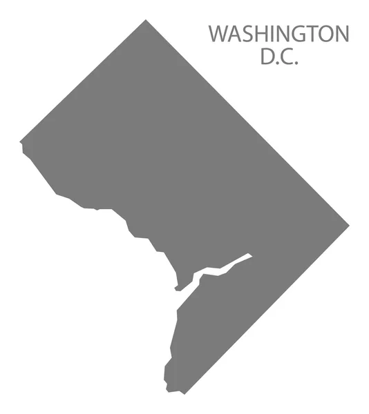 Washington DC USA Mapa gris — Vector de stock