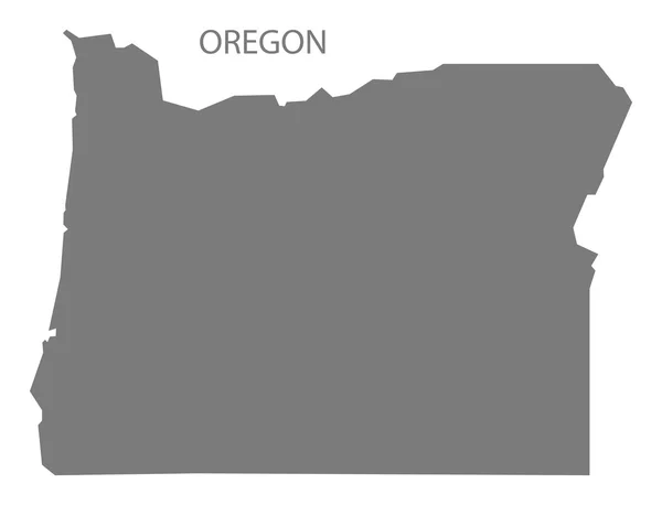 Oregon EUA Mapa cinza —  Vetores de Stock
