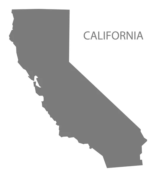 California Usa mapę szary — Wektor stockowy