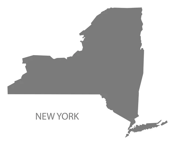 New York USA Carte grise — Image vectorielle