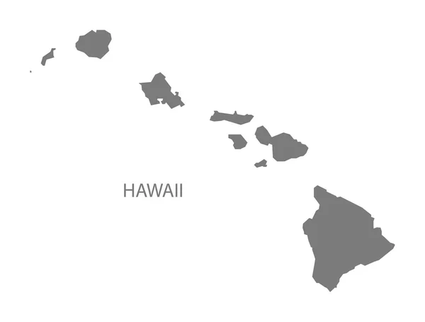 Hawaii USA Map grey — Stock Vector