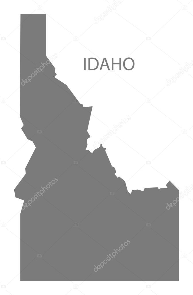 Idaho USA Map grey