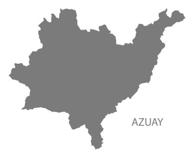 Azuay Ekvator harita gri
