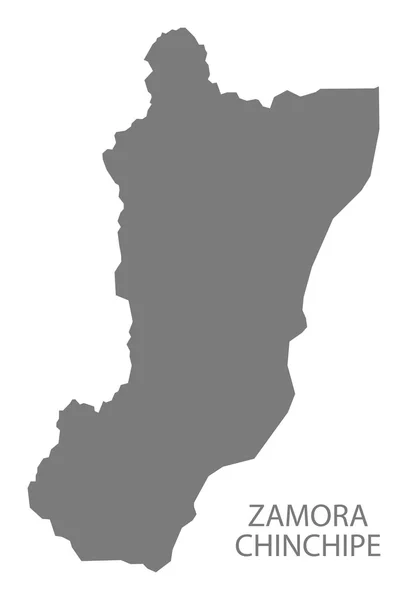 Zamora Chinchipe Ecuador Mapa gris — Archivo Imágenes Vectoriales