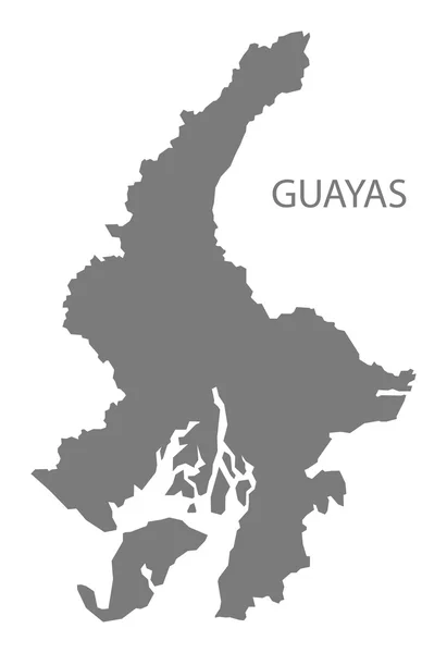 Guayas Ecuador Mapa gris — Vector de stock