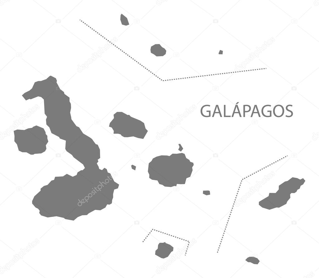 Galapagos Ecuador Map grey