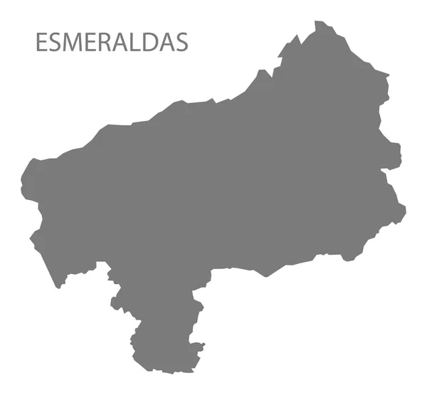 Esmeraldas Ecuador Mapa gris — Vector de stock