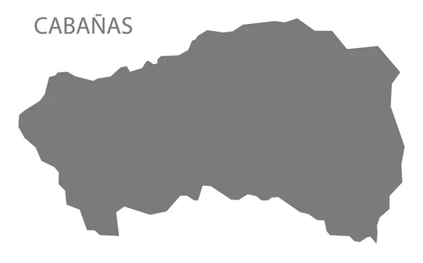 Cabanas El Salvador mapa cinza —  Vetores de Stock