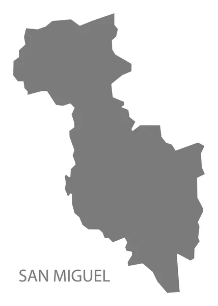 San Miguel El Salvador Mapa gris — Vector de stock