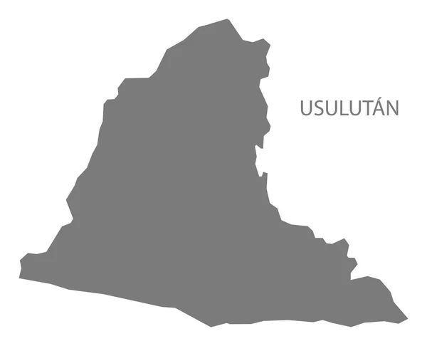 Usulutan El Salvador Mappa grigio — Vettoriale Stock