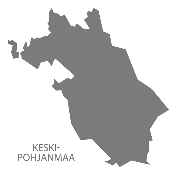 Keski-Pohjanmaa Finland kaart grijs — Stockvector