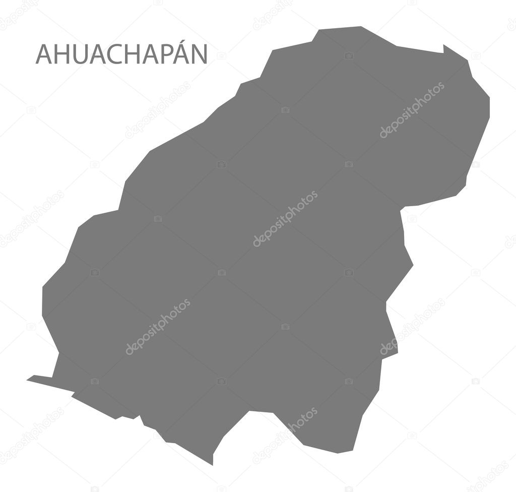 Ahuachapan El Salvador Map grey