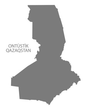 Ontustik Kazakistan Kazakistan Haritası gri