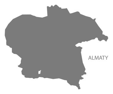 Almaty Kazakistan Haritası gri