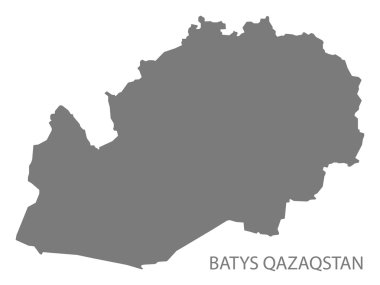 Batys Kazakistan Kazakistan Haritası gri
