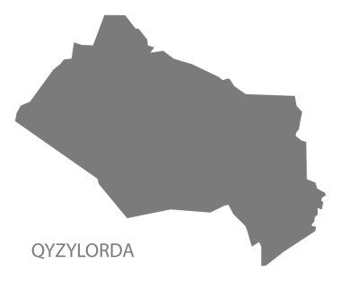 Qyzylorda Kazakistan Haritası gri