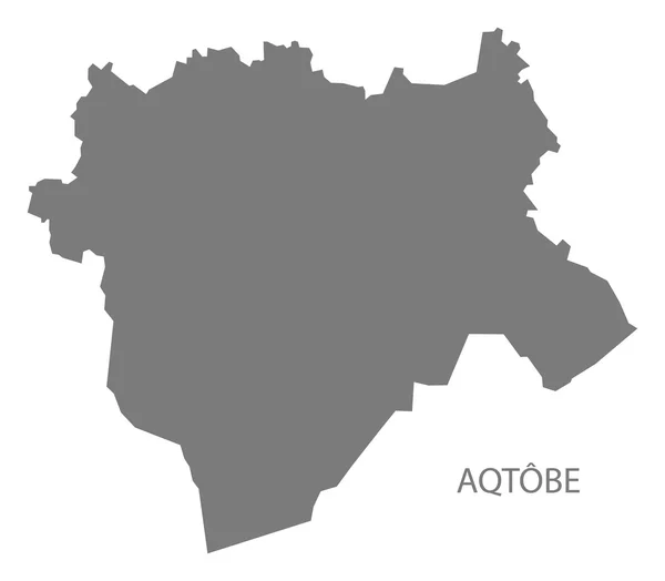 Aqtobe Cazaquistão Mapa cinzento — Vetor de Stock