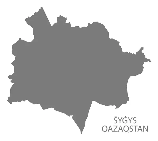 Sygys Qazaqstan Kazajstán Mapa gris — Vector de stock