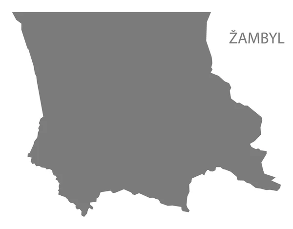 Zambyl Kazajstán Mapa gris — Archivo Imágenes Vectoriales