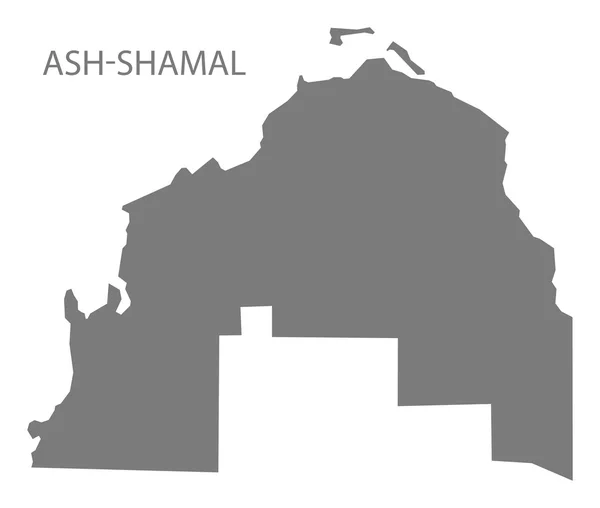 Ash-Shamal Qatar Mapa gris — Vector de stock