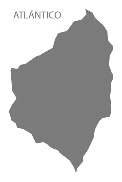 Mapa Atlántico Colombia en gris — Vector de stock