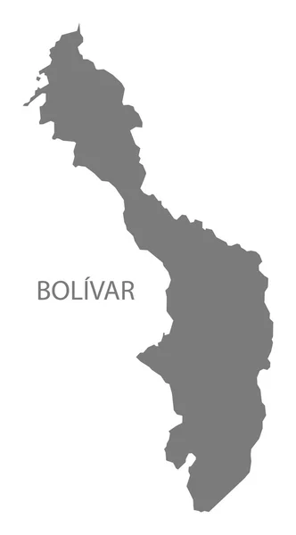 Bolivar Colombia Map in grey — Stockový vektor