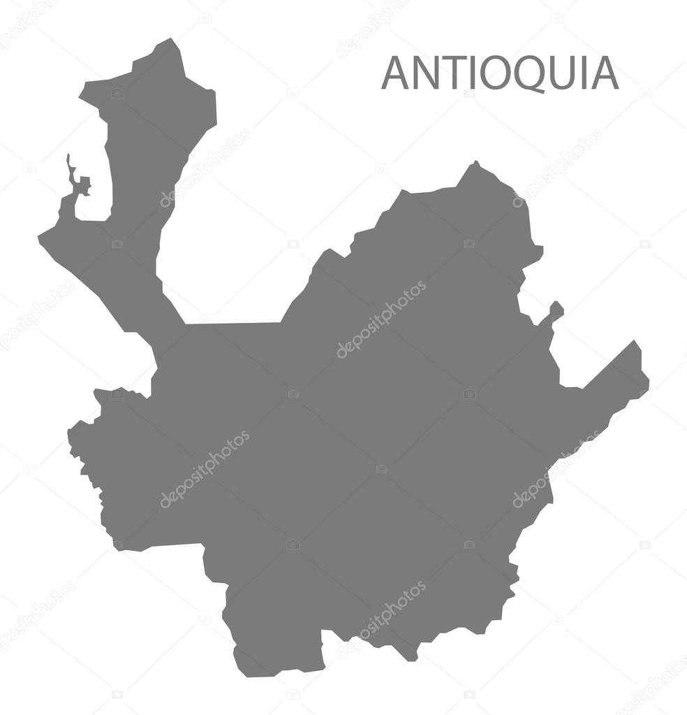 Antioquia Colombia mapa en gris — Vector de stock ...