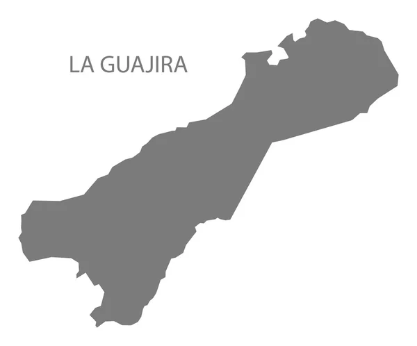 La Guajira Colombia Mapa en gris — Archivo Imágenes Vectoriales