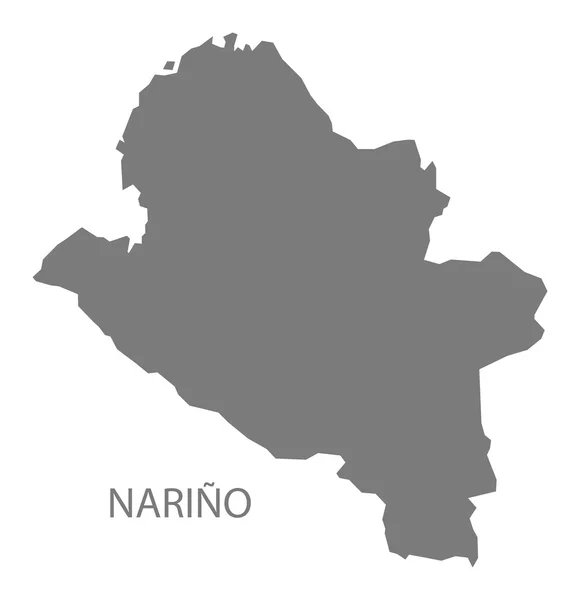 Narino Colombia Mapa en gris — Vector de stock