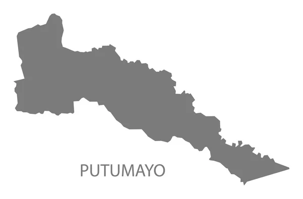 Putumayo Colômbia Mapa em cinza — Vetor de Stock