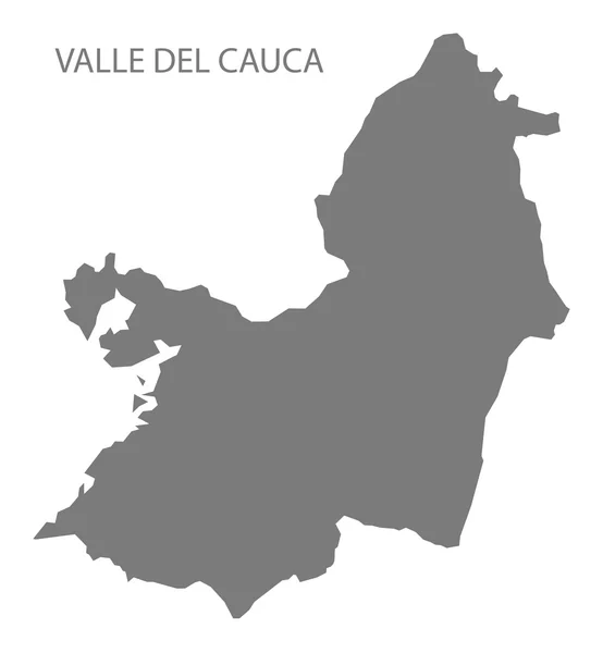 考卡山谷哥伦比亚地图中灰色 — 图库矢量图片