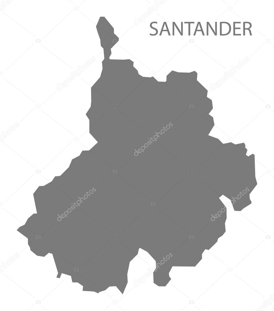 Santander Colombia Map in grey — Stock Vector © ingomenhard #127290616